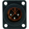 Konektor, XLR chassis male 3-pin IP67 black plastic housing solder cups