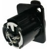 XLR chassis connector female 3-pin black metal housing solder cups