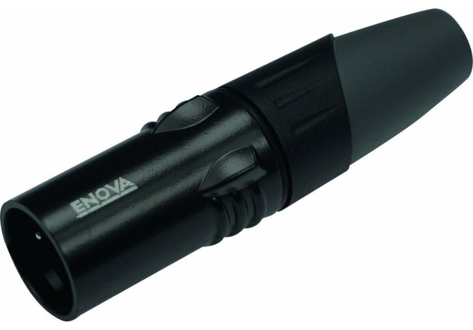 XLR káblový konektor male 5-pin black metal housing and grey boot solder cups
