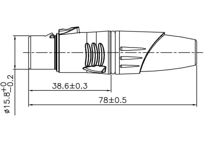 XLR káblový konektor female 5-pin black housing and grey boot solder cups