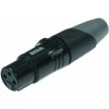 XLR káblový konektor female 3-pin black housing and grey boot solder cups