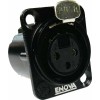 XLR chassis connector female 3-pin black metal housing solder cups