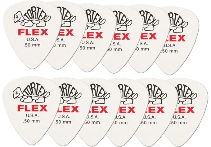 Trsátko / Brnkátko - brnkátka Tortex Flex Standard (vrecko 12 ks) - hrúbka: 0,50 mm - červený nápis