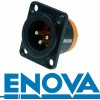 Konektor, XLR chassis male 3-pin IP67 black plastic housing solder cups