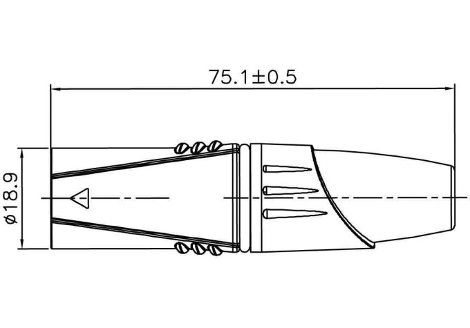 XLR káblový konektor male 3-pin black housing and grey boot solder cups