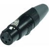 XLR káblový konektor female 3-pin black housing and grey boot solder cups